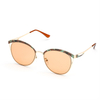 XS-XS9015 Half Fram with Blue Black Flower Pattern And Crystal Blue Tips Fashion Sunglasses