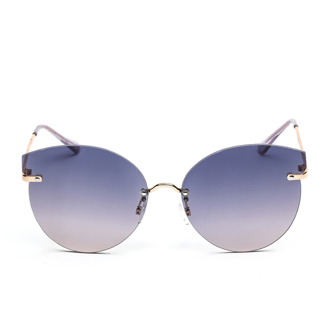XS-XS9036 Retro Rimless Frame Gradient Dual Color Metal Flat Lens Sunglasses Vendor