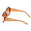 XS-HF5325 Crystal Frame One Piece Metal Connect With Thick Temple Women Sunglasses
