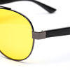 SP-2017 Custom Eyewear Eyeglass Frames Double Bridge Glasses Frame With Night Yellow Lense And Legs In Matte Black Color