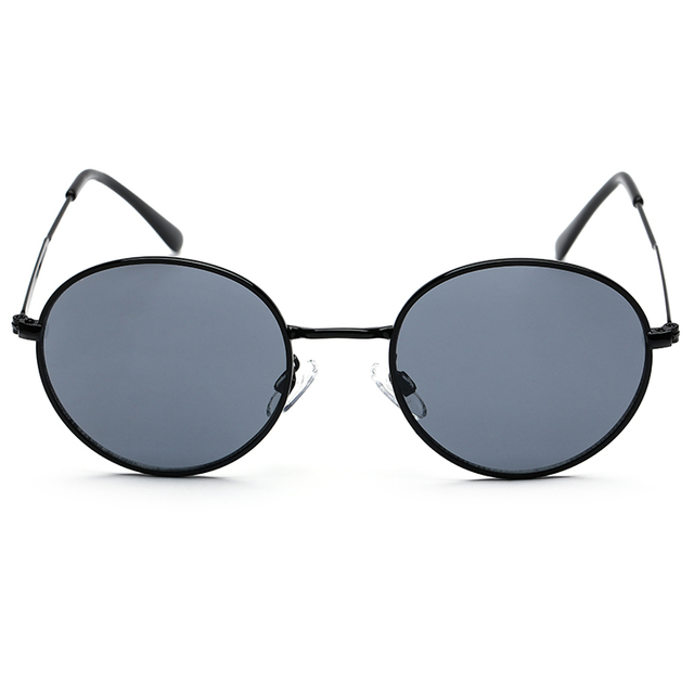 XS-XF5582 Men Black Round Vintage Gothic Steam Punk Steampunk Metal Sunglasses
