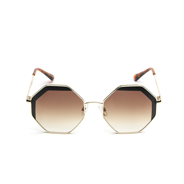 XS-XS9032 Retro Fashion Women Sunglasses Irregular Metal Frame Clear Lens Goggle Tinted Glasses