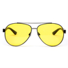 SP-2017 Custom Eyewear Eyeglass Frames Double Bridge Glasses Frame With Night Yellow Lense And Legs In Matte Black Color