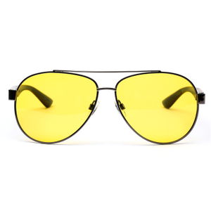 SP-2017 Custom Eyewear Eyeglass Frames Double Bridge Glasses Frame With Night Yellow Lense And Legs In Matte Black Color