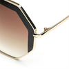 XS-XS9032 Retro Fashion Women Sunglasses Irregular Metal Frame Clear Lens Goggle Tinted Glasses