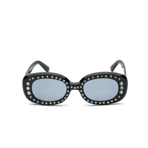 XS-XF5359 Small Rectangular Frame Sunglasses Rhinestone Women Sunglasses Retro Diamond Shade Eyeglasses