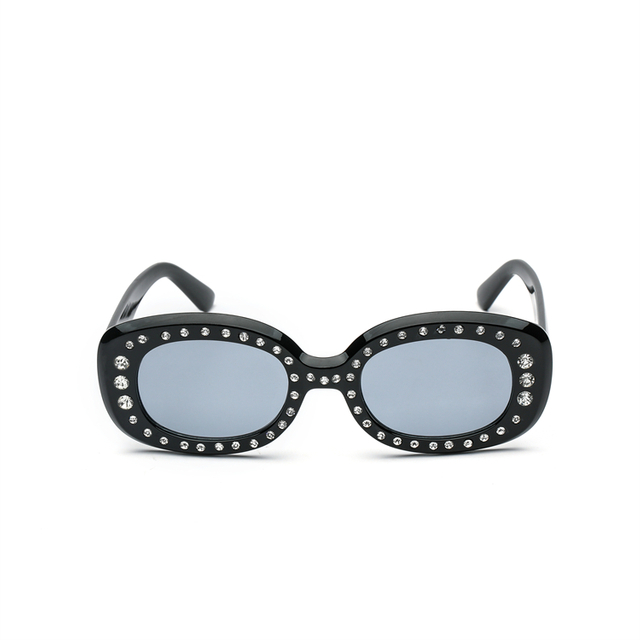 XS-XF5359 Small Rectangular Frame Sunglasses Rhinestone Women Sunglasses Retro Diamond Shade Eyeglasses