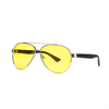 SP-2017 Custom Eyewear Eyeglass Frames Double Bridge Glasses Frame With Night Yellow Lense And Legs In Matte Black Color