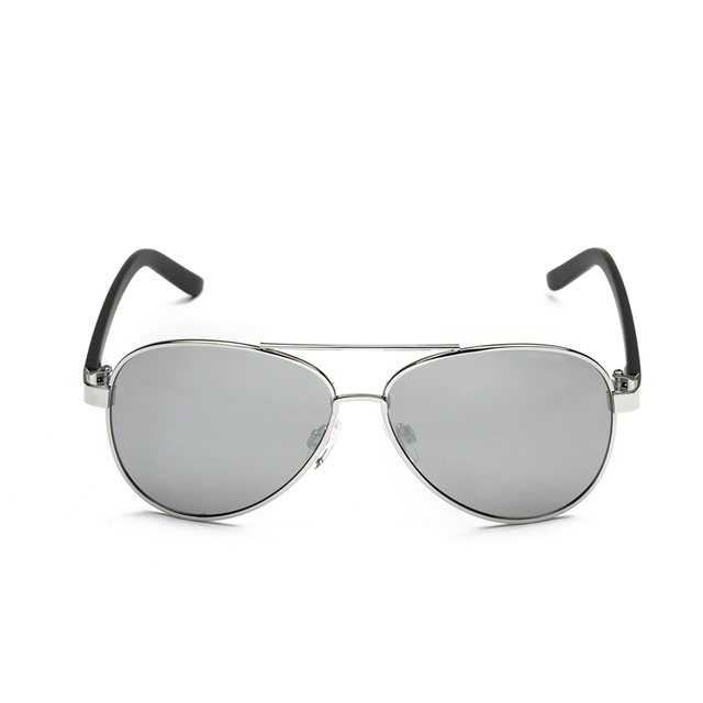 XS-XF5937 New Trend Double Bridge Metal Polarized Sunglasses For Men Silver Mirrow Lens 