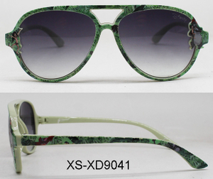 XS-XD9041 Sunglasses for kids Beautiful PC UV Protection Green Round Wholesale Price 