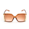 XS-HF5325 Crystal Frame One Piece Metal Connect With Thick Temple Women Sunglasses