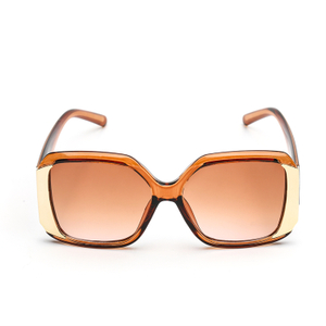 XS-HF5325 Crystal Frame One Piece Metal Connect With Thick Temple Women Sunglasses