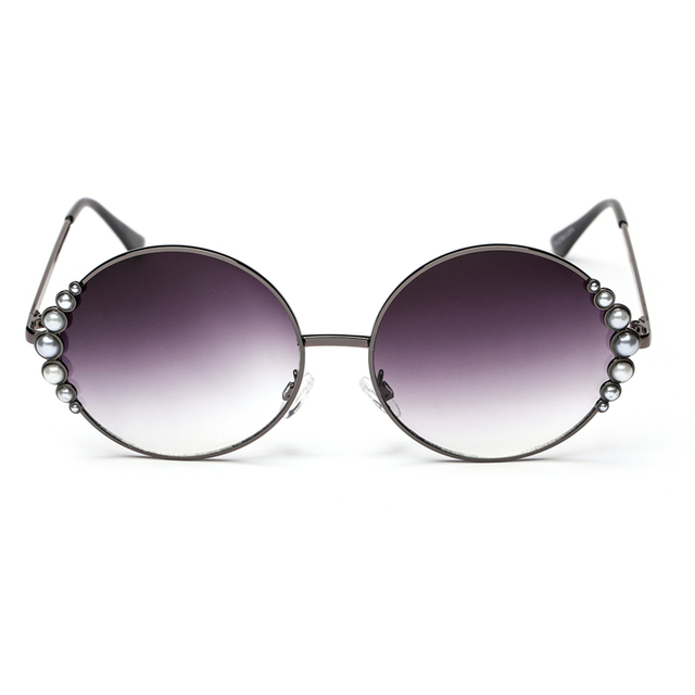 SF-2010CU Popular Sunglasses Ladies Circle Round Strap Pearl Sunglasses Wholesale