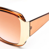 XS-HF5325 Crystal Frame One Piece Metal Connect With Thick Temple Women Sunglasses